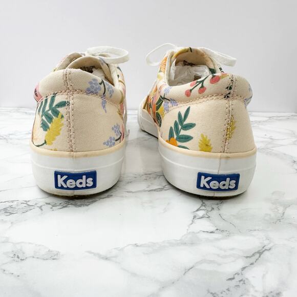 Keds x Rifle Paper Co Anchor Lively Peach Floral Lace Up Sneaker Womens 7 - Picture 4 of 8